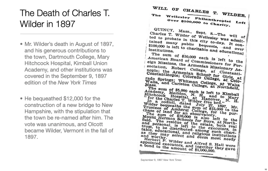 The History of Wilder, Vermont, slide 16